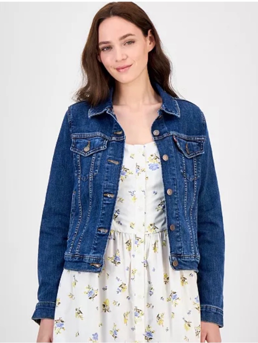 Levi's Dark Blue Women's Denim Jacket distressed